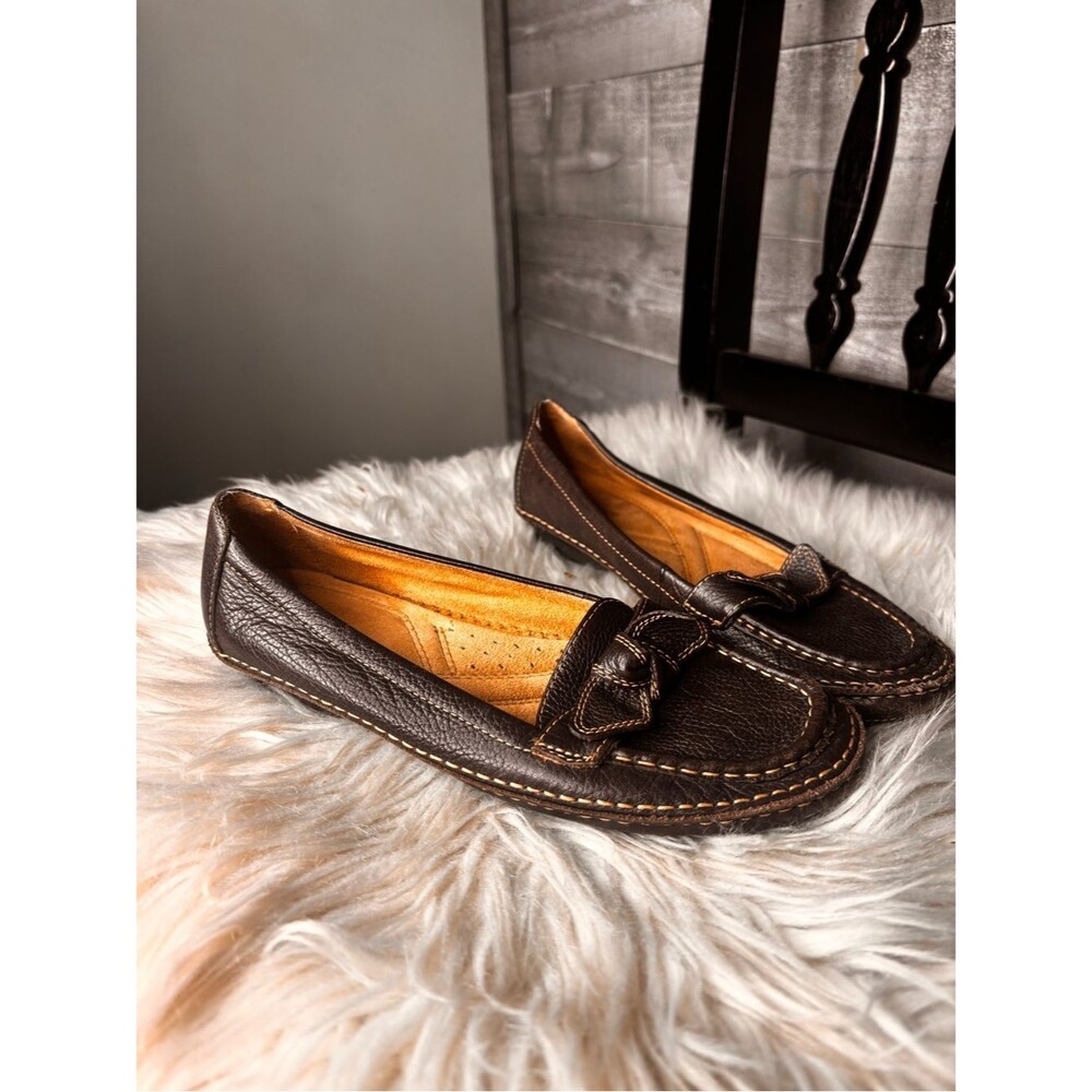Naturalizer 8 Levity Brown Leather Slip-On Loafers orthopedic comfort moccasins